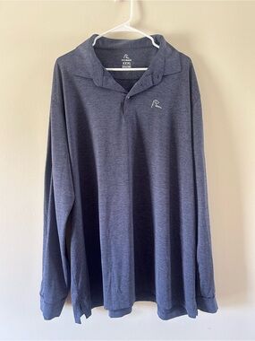 Rhoback Men's Long-Sleeve Polo Shirt - Navy Heather
